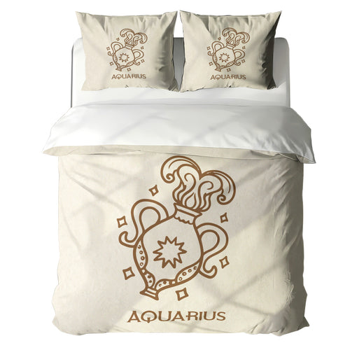 Aquarius Minimalist Boho Line Art Duvet Cover Bedding Set