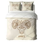 Aries Minimalist Boho Line Art Duvet Cover Bedding Set