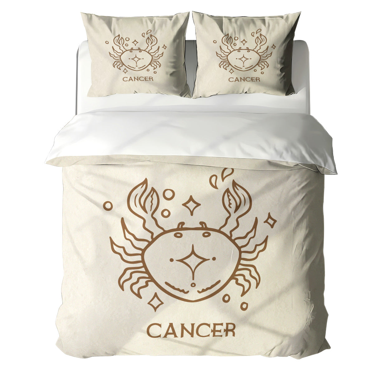 Cancer Minimalist Boho Line Art Duvet Cover Bedding Set