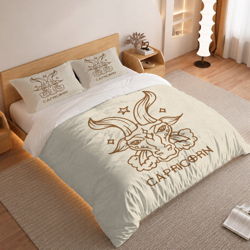 Capricorn Minimalist Boho Line Art Duvet Cover Bedding Set 2