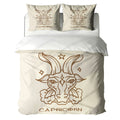 Capricorn Minimalist Boho Line Art Duvet Cover Bedding Set