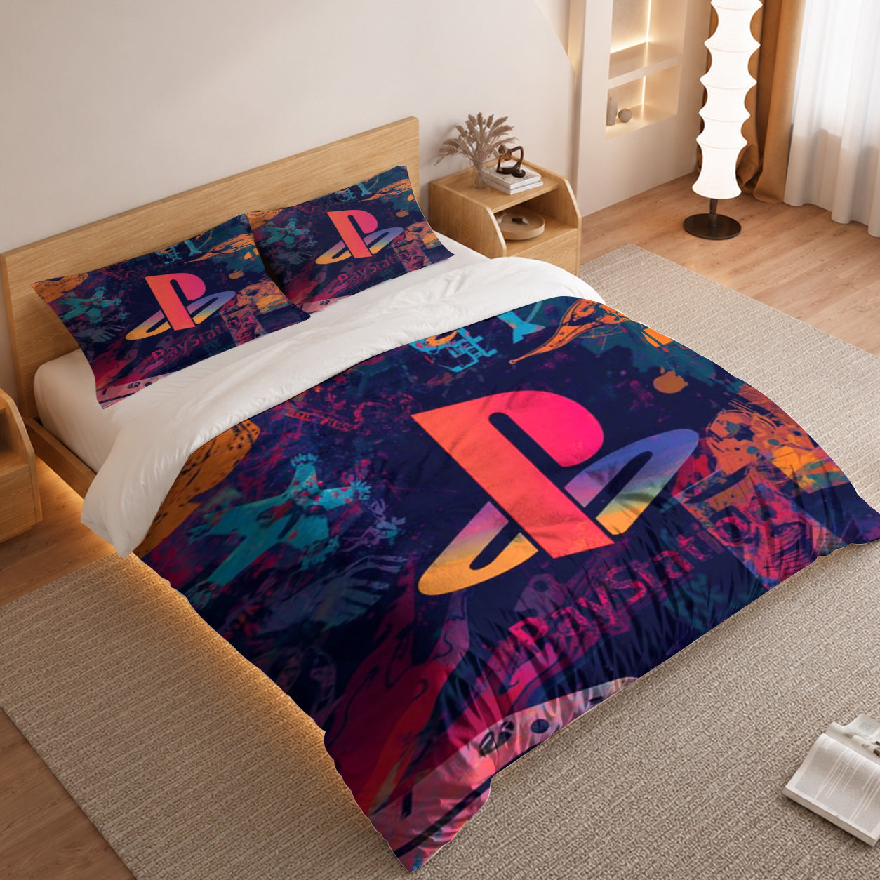Gamer Duvet Cover Set featuring Pop Art PlayStation Logo 2