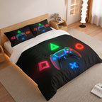 Gamer Duvet Cover Set featuring Glowing PlayStation Symbols 2