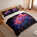 Gamer Duvet Cover Set with Cyberpunk Neon Controller 2