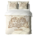 Gemini Minimalist Boho Line Art Duvet Cover Bedding Set
