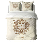 Leo Minimalist Boho Line Art Duvet Cover Bedding Set