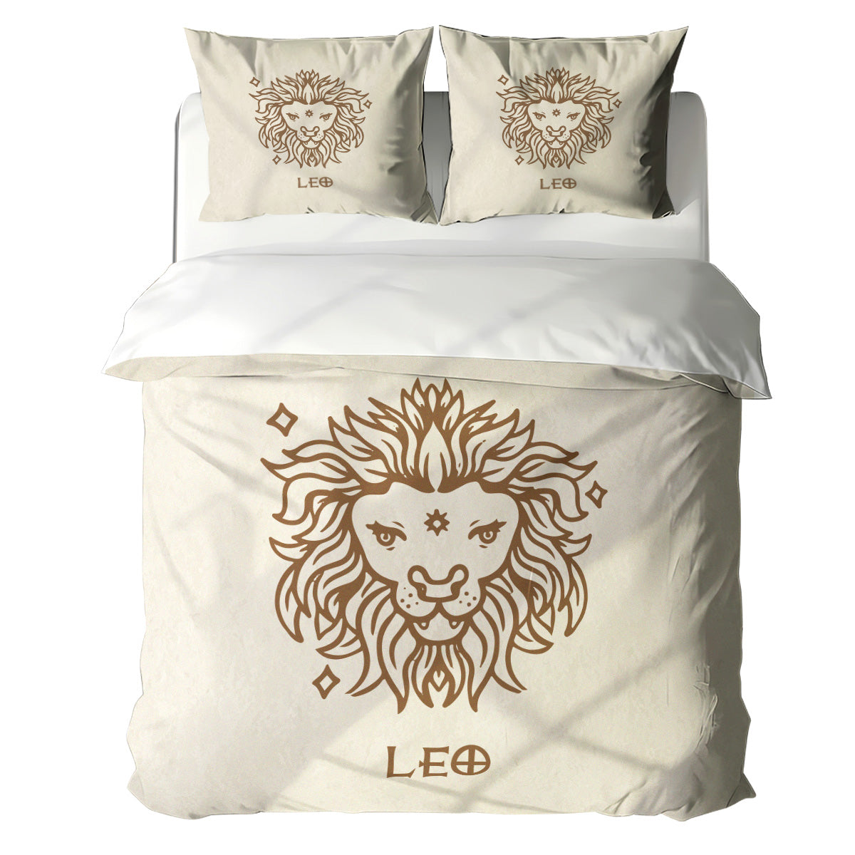 Leo Minimalist Boho Line Art Duvet Cover Bedding Set