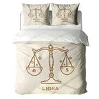 Libra Minimalist Boho Line Art Duvet Cover Bedding Set