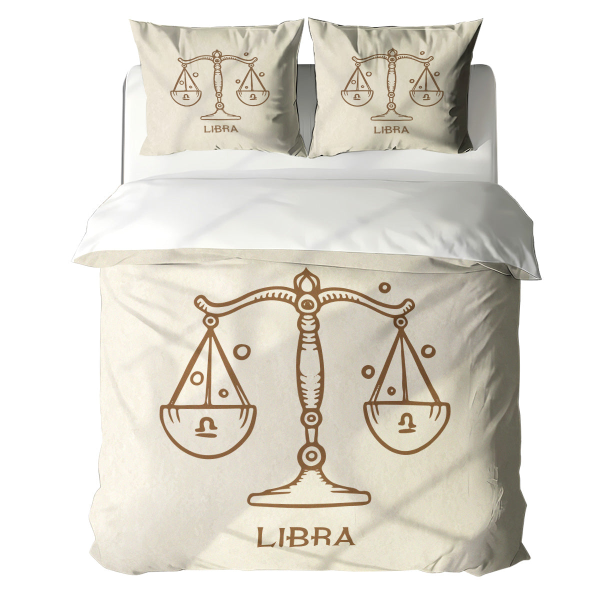 Libra Minimalist Boho Line Art Duvet Cover Bedding Set