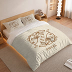Pisces Minimalist Boho Line Art Duvet Cover Bedding Set 2