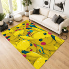 Pokemon Pikachu Yellow Collage Pattern Area Rug 2