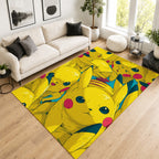 Pokemon Pikachu Yellow Collage Pattern Area Rug