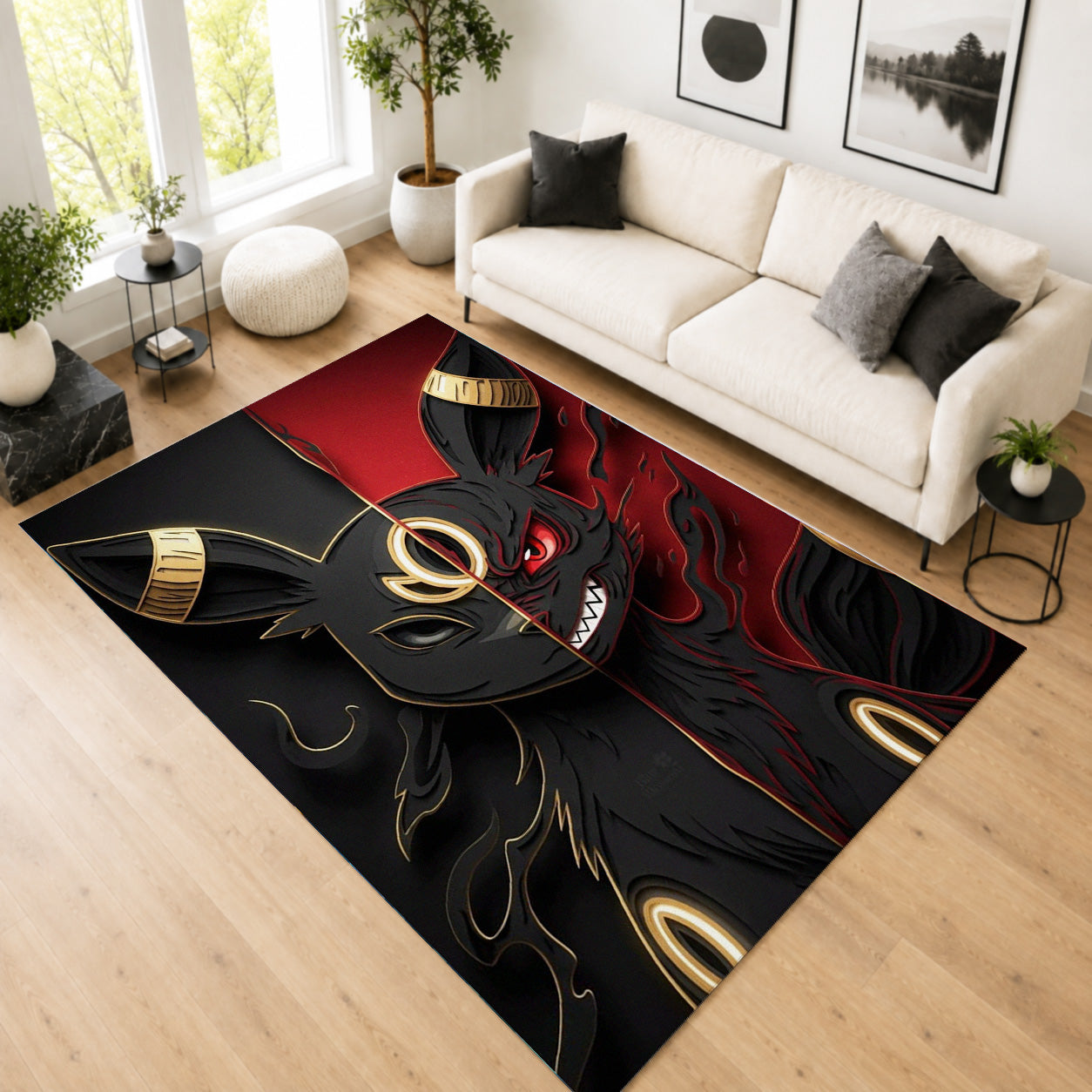 Pokemon Shiny Umbreon Dark Aura Area Rug 2