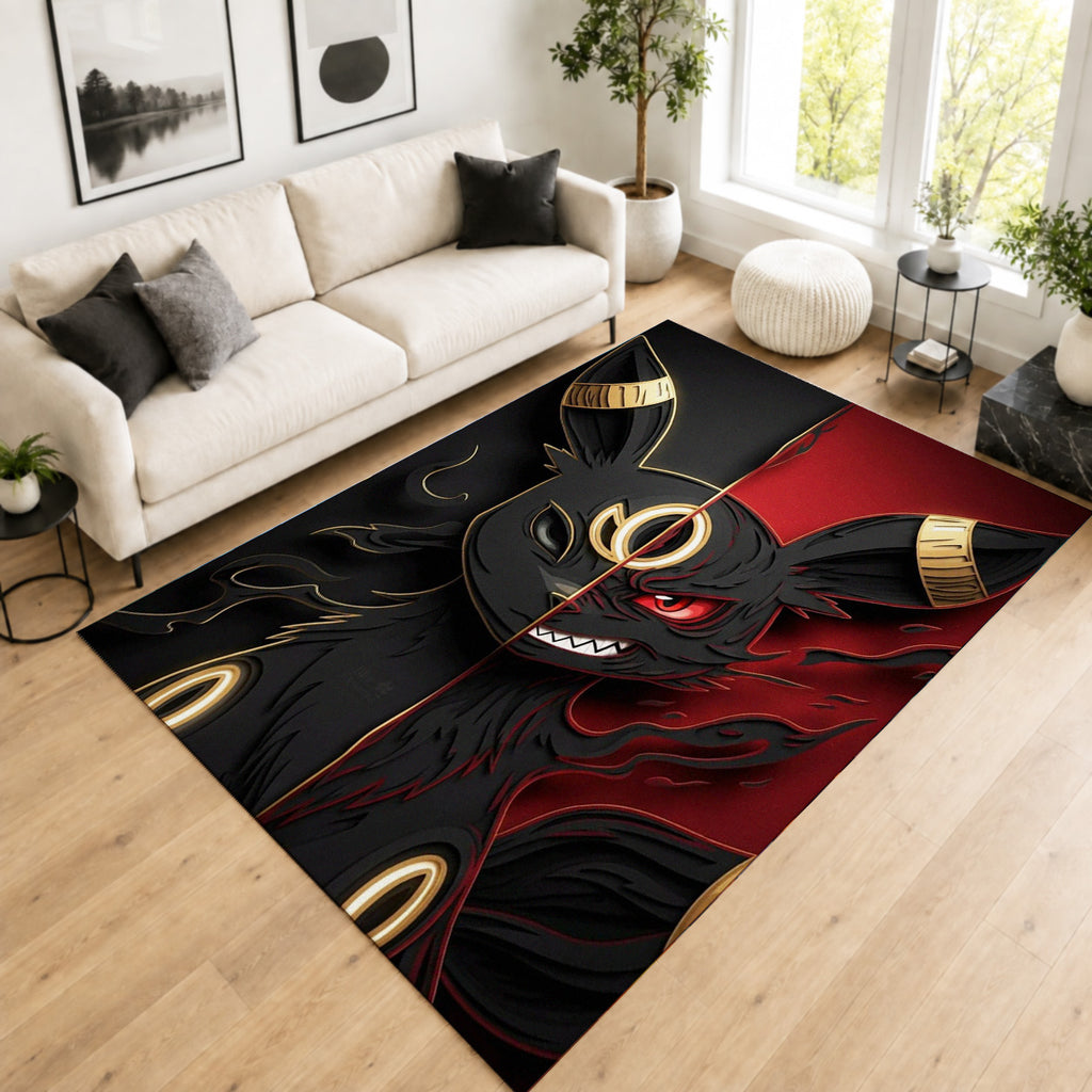 Pokemon Shiny Umbreon Dark Aura Area Rug