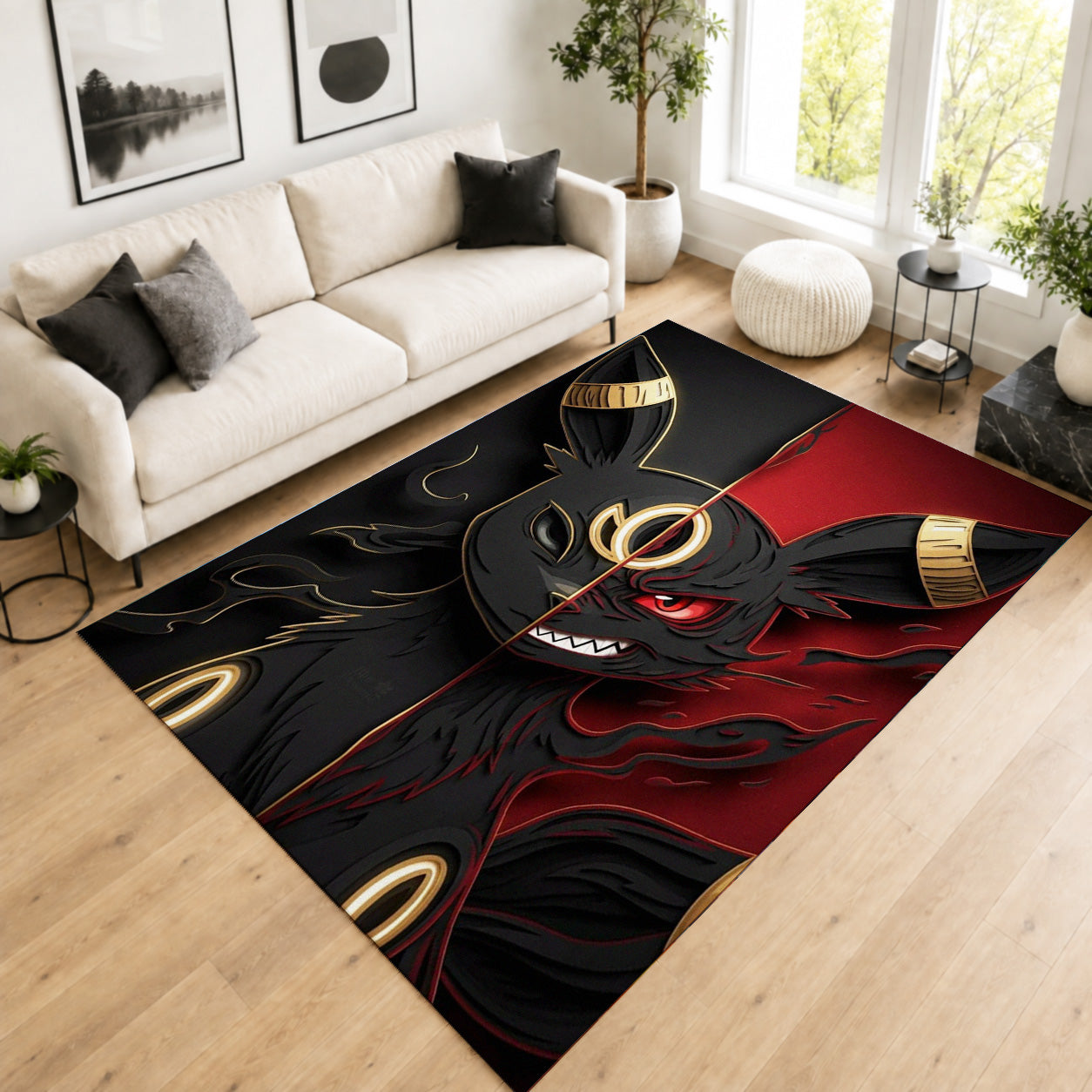 Pokemon Shiny Umbreon Dark Aura Area Rug