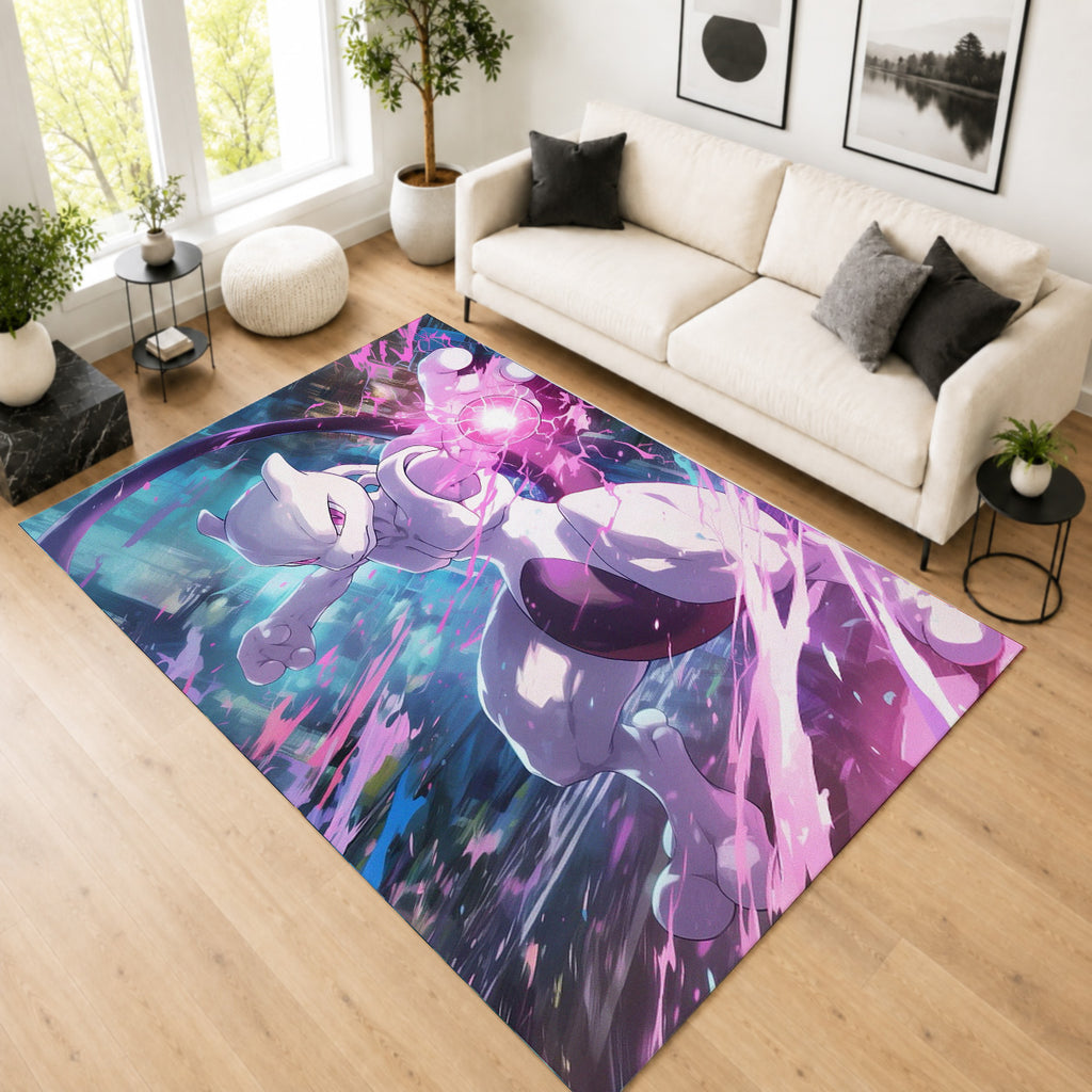 Pokemon Mewtwo Psychic Power Area Rug 2