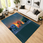 Pokemon Starters Scenic Sunset View Area Rug 2