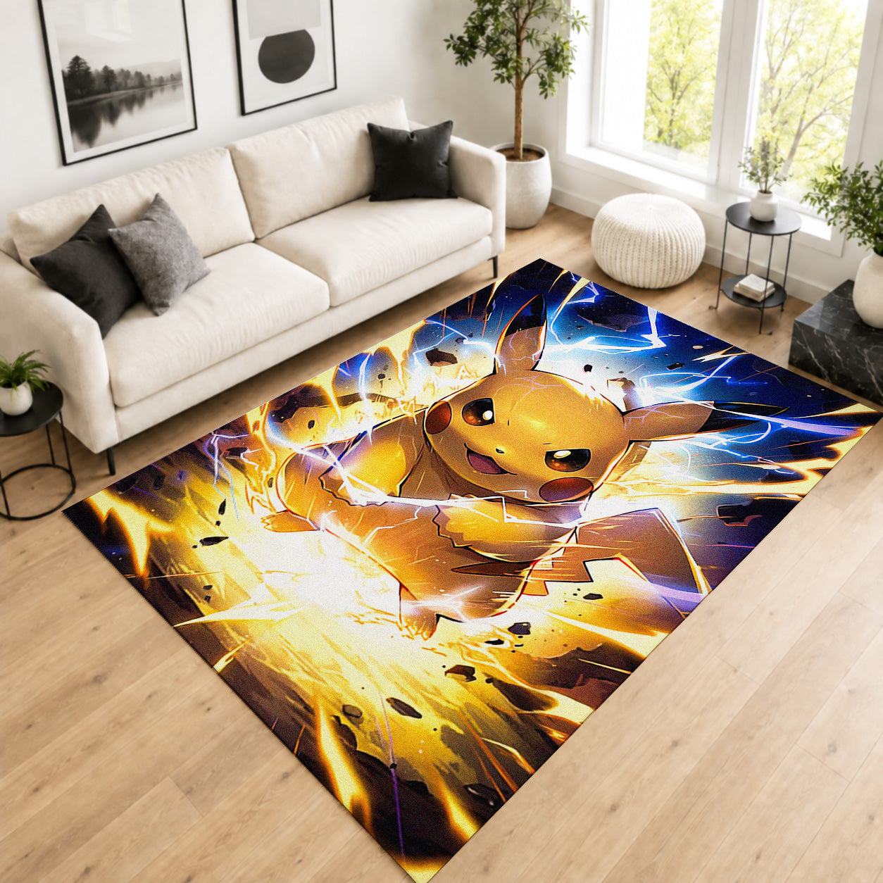 Pokemon Pikachu Lightning Strike Area Rug