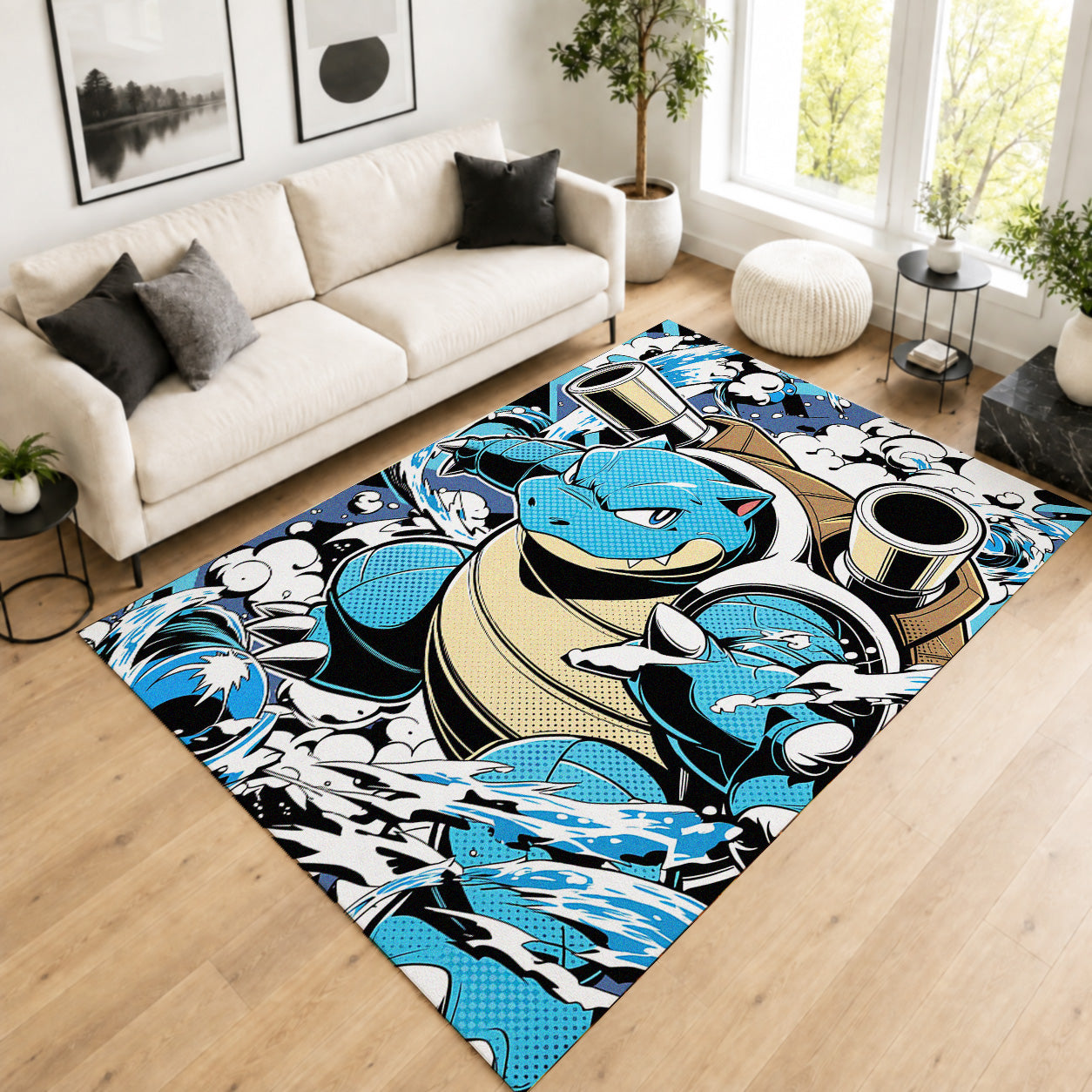 Pokemon Blastoise Water Splash Area Rug