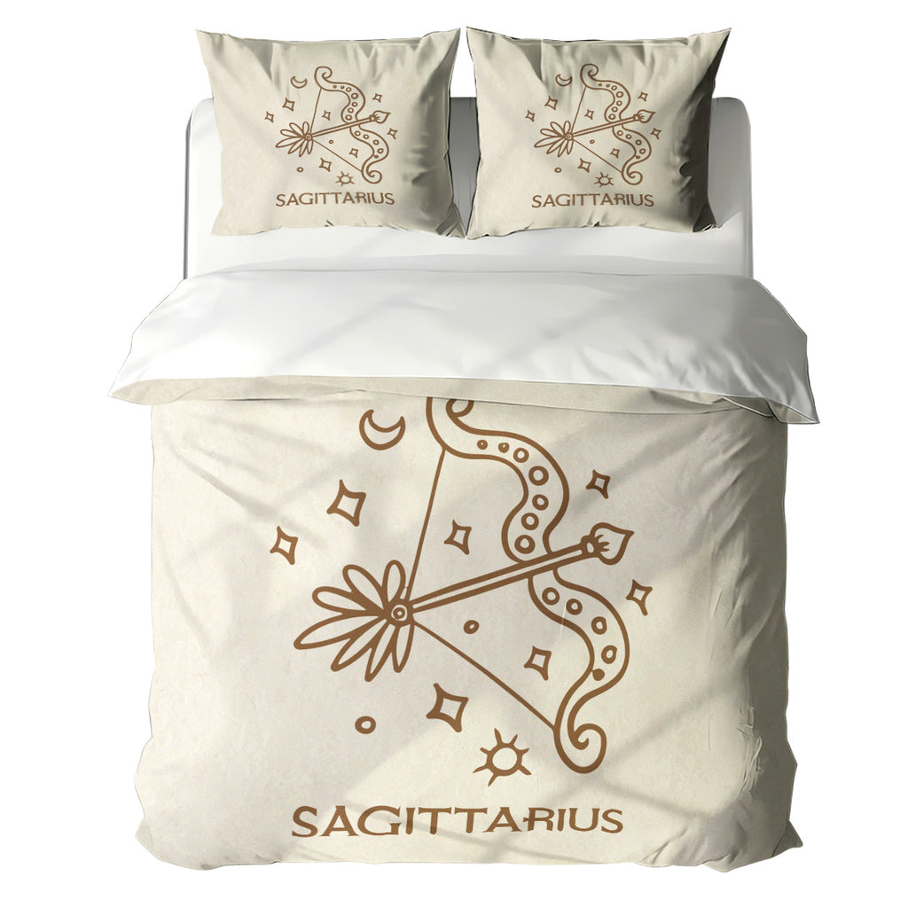 Sagittarius Minimalist Boho Line Art Duvet Cover Bedding Set