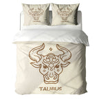 Taurus Minimalist Boho Line Art Duvet Cover Bedding Set