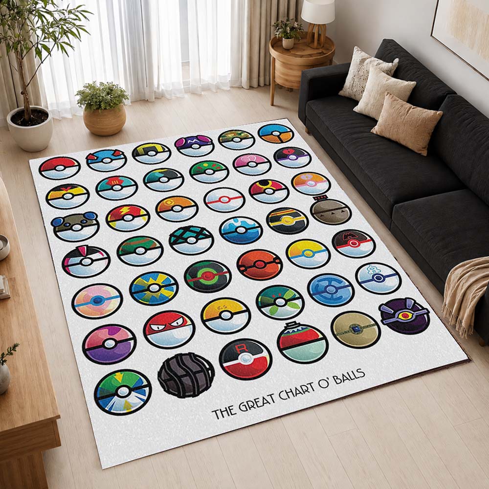 The Great Chart Pokemon Balls Area Rug - Pokemon Floor Mat 2