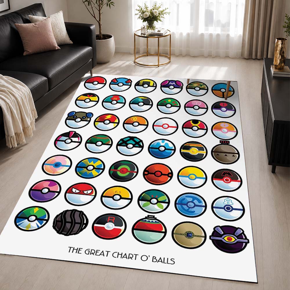 The Great Chart Pokemon Balls Area Rug - Pokemon Floor Mat