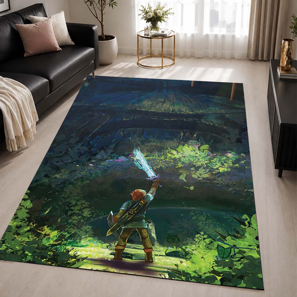 The Legend of Zelda Link in the forest Area Rug - The Legend of Zelda Floor Mat