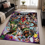 The Legend of Zelda Majoras Mask Skull Kid Link and other characters Area Rug - The Legend of Zelda Floor Mat