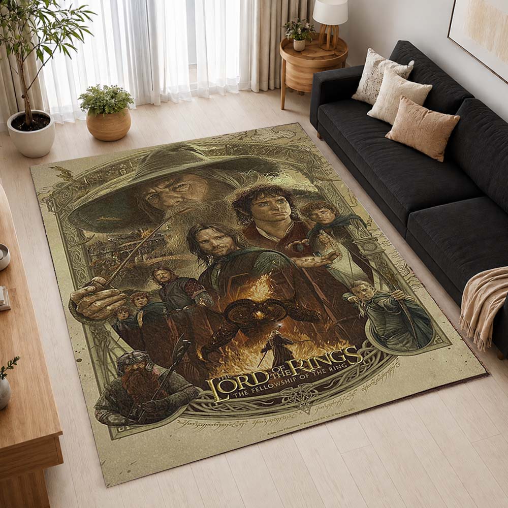 The Lord Of The Rings The Fellowship Of The Ring All Characters Area Rug - The Lord of the Rings Floor Mat 2