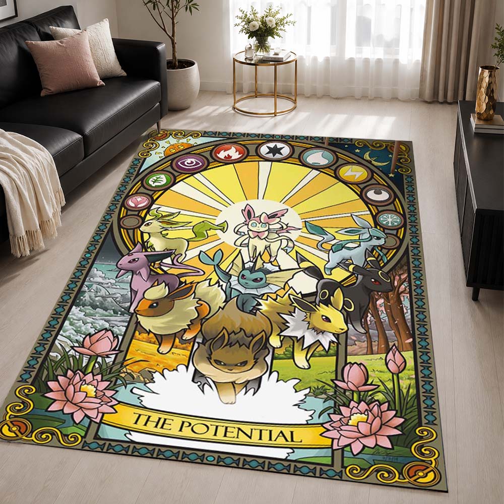 The Potential Eevee Evolutions Pokemon Area Rug - Pokemon Floor Mat
