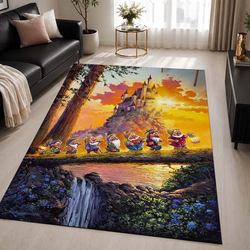 The Seven Dwarfs in Snow White Disney 02 Area Rug - Snow White Floor Mat