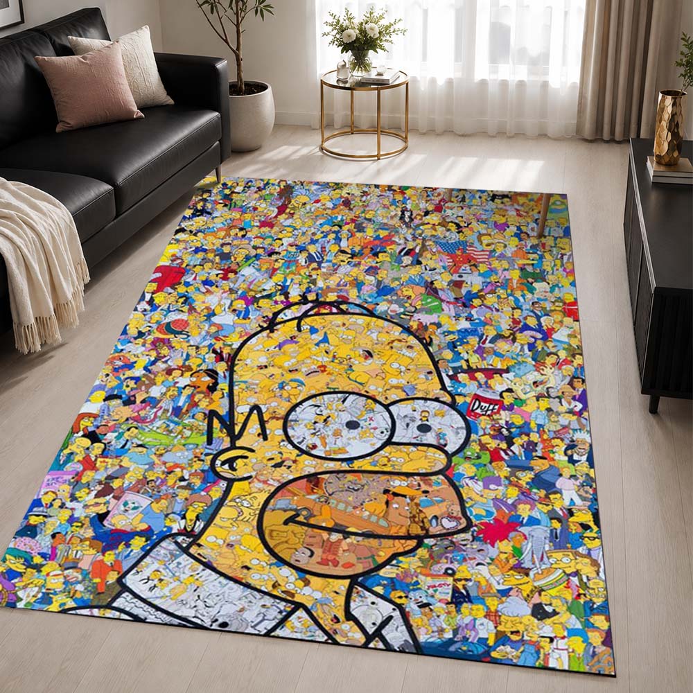 The Simpsons All Characters 02 Area Rug - The Simpsons Floor Mat