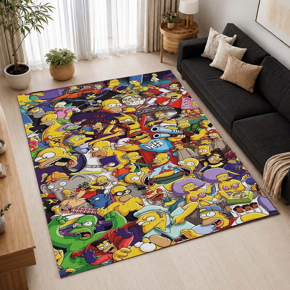 The Simpsons All Characters 07 Area Rug - The Simpsons Floor Mat 2