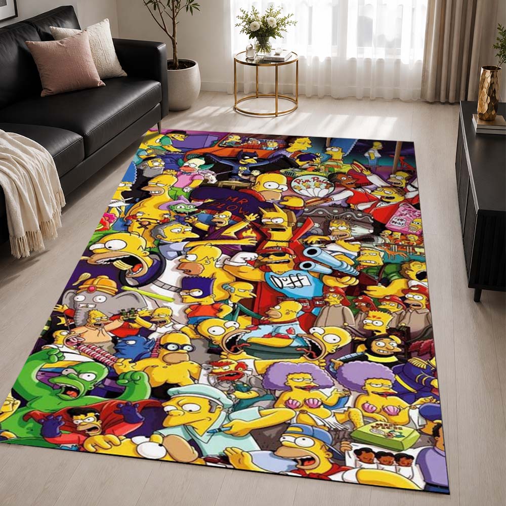 The Simpsons All Characters 07 Area Rug - The Simpsons Floor Mat