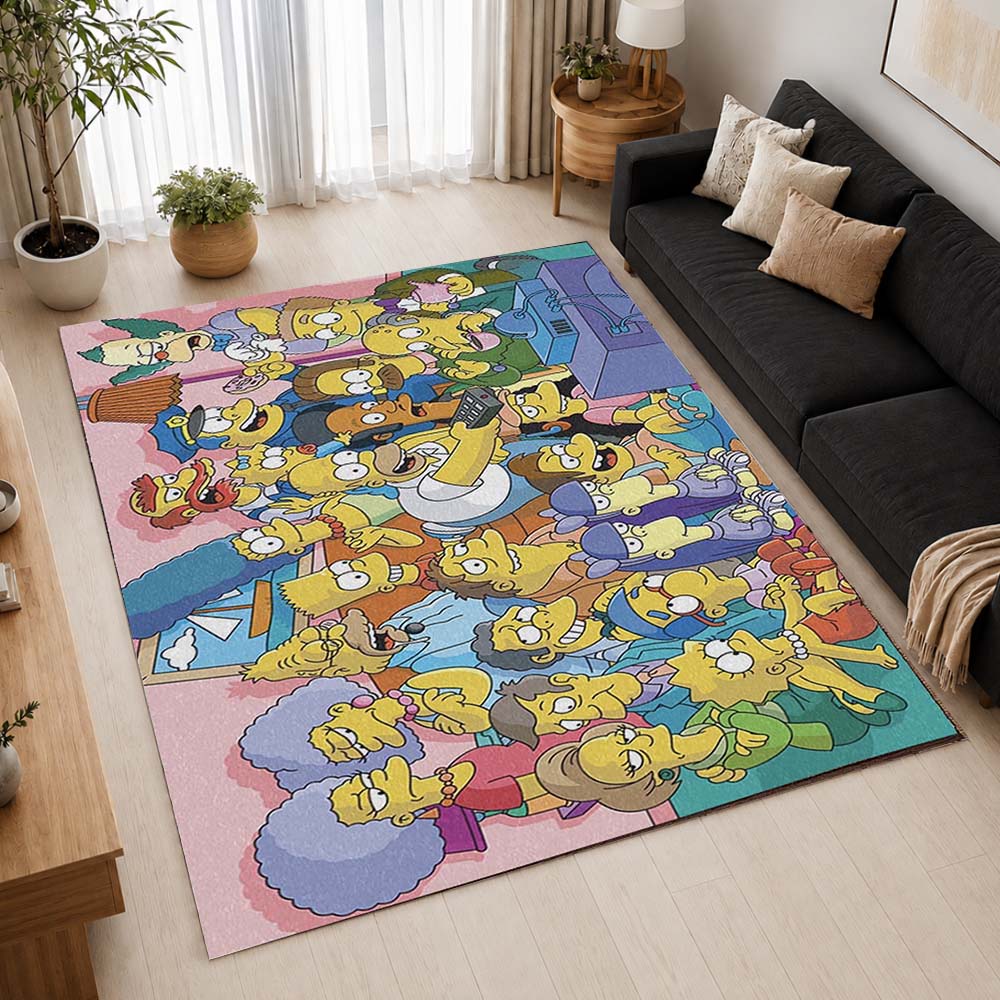 The Simpsons All Characters 08 Area Rug - The Simpsons Floor Mat 2