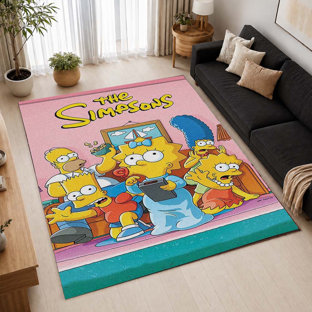 The Simpsons All Characters 10 Area Rug - The Simpsons Floor Mat 2