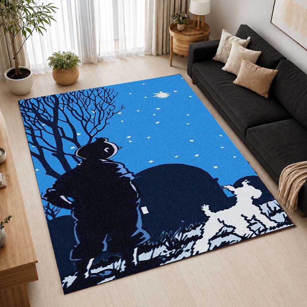 Tintin and Milou Snowy 1 Area Rug - The Adventures of Tintin Floor Mat 2