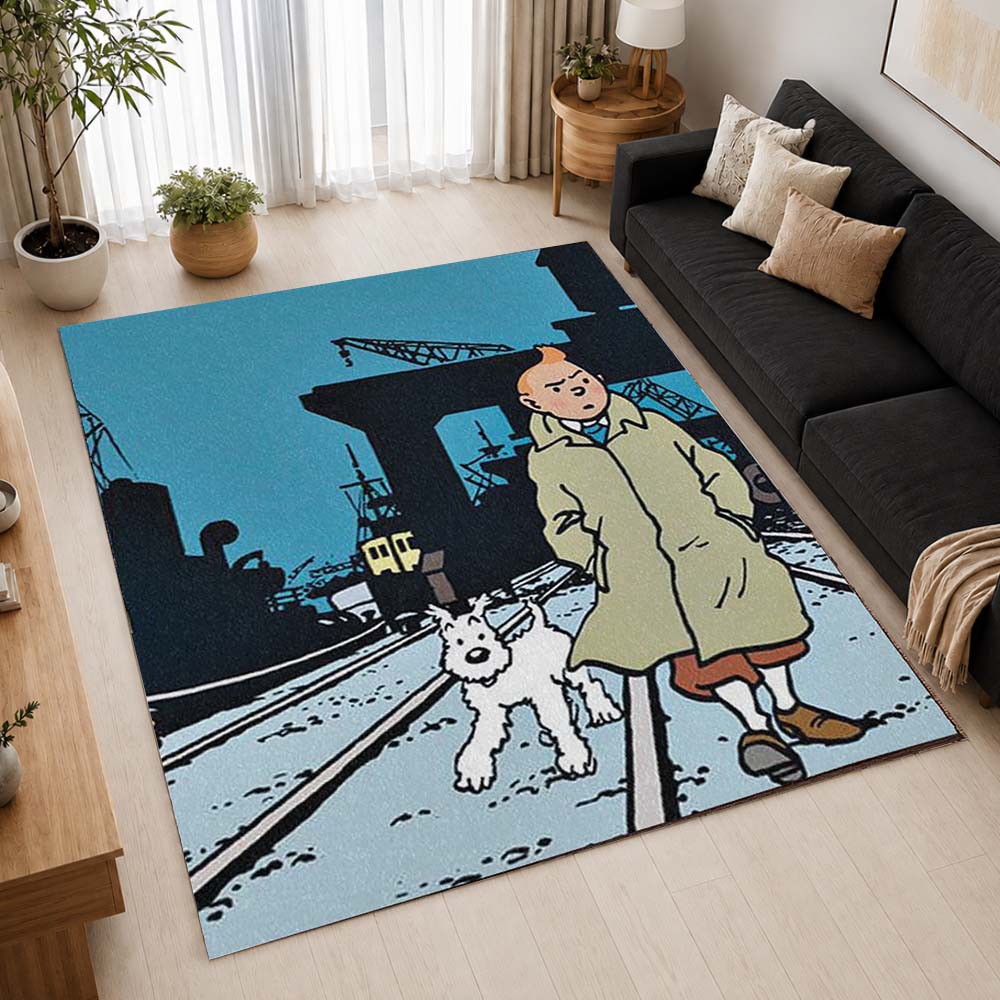 Tintin and Milou Snowy 3 Area Rug - The Adventures of Tintin Floor Mat 2
