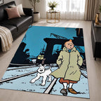 Tintin and Milou Snowy 3 Area Rug - The Adventures of Tintin Floor Mat