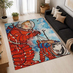 Tintin and Snowy Explorers On The Moon Area Rug - The Adventures of Tintin Floor Mat 2