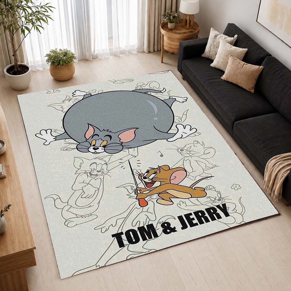 Tom And Jerry Cartoon Characters 07 Area Rug - Tom and Jerry Floor Mat 2