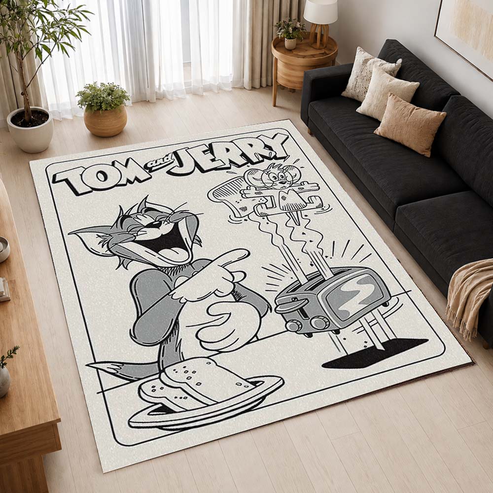 Tom And Jerry Cartoon Characters 08 Area Rug - Tom and Jerry Floor Mat 2