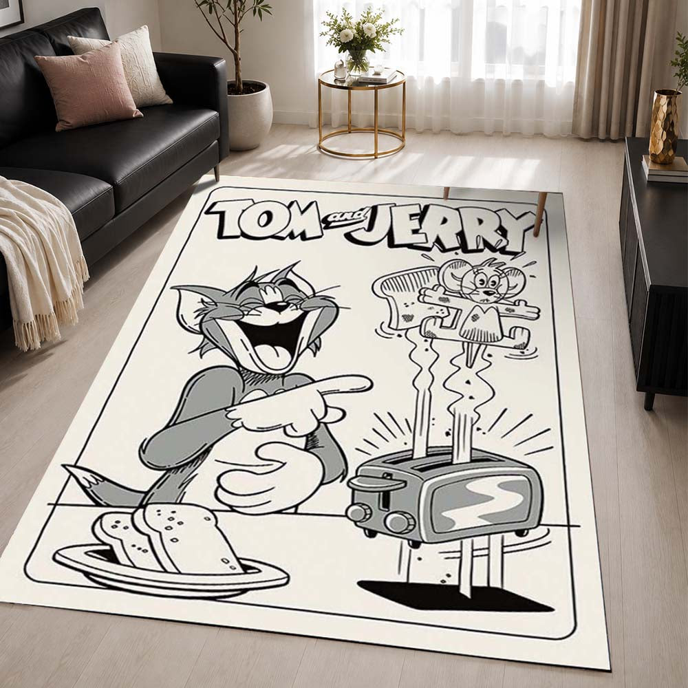 Tom And Jerry Cartoon Characters 08 Area Rug - Tom and Jerry Floor Mat