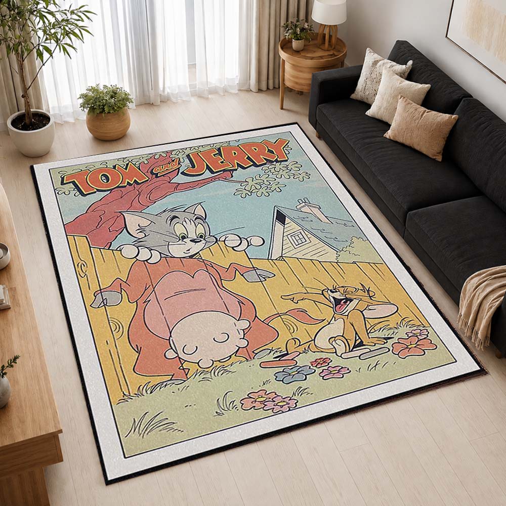 Tom And Jerry Cartoon Characters 09 Area Rug - Tom and Jerry Floor Mat 2