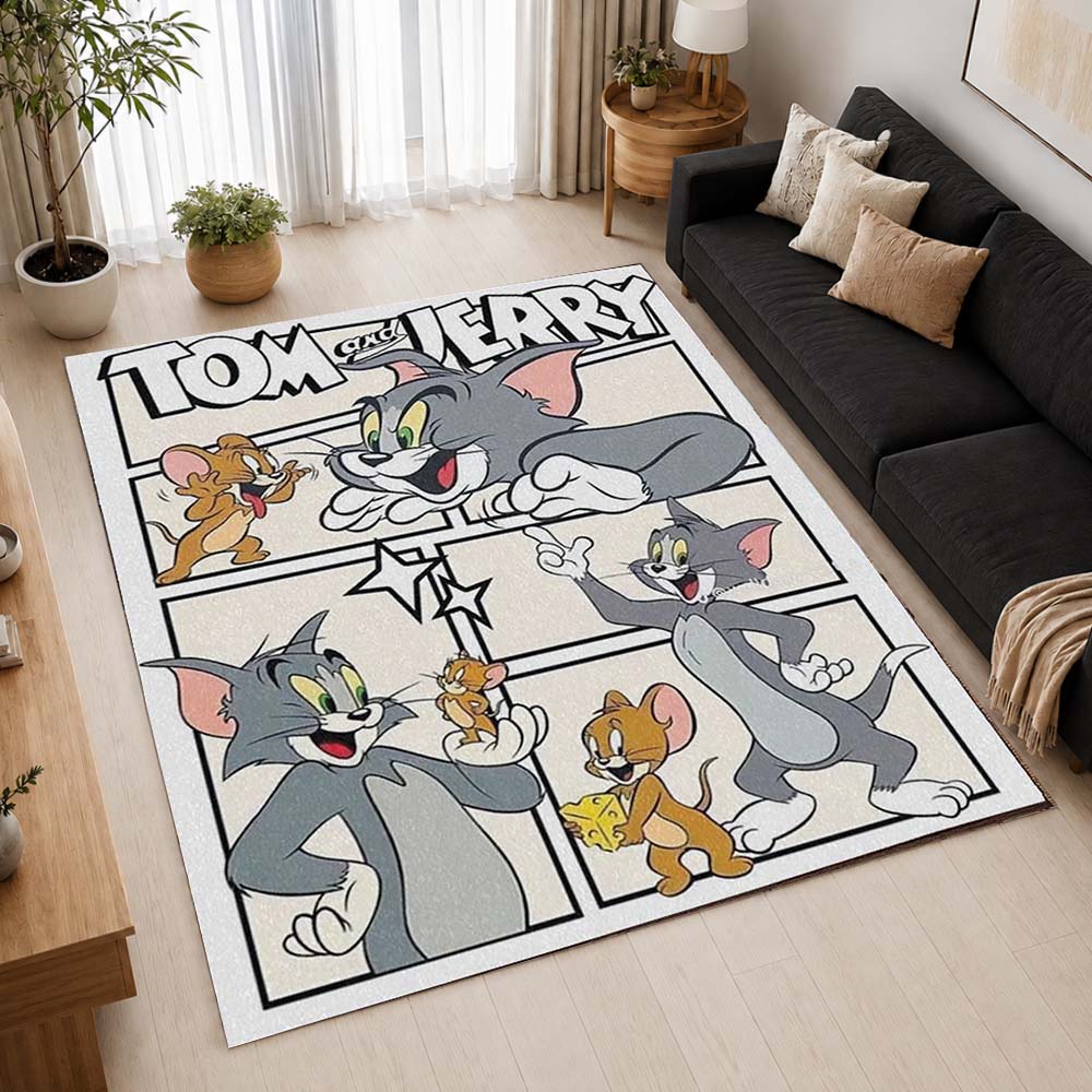 Tom And Jerry Cartoon Characters 11 Area Rug - Tom and Jerry Floor Mat 2