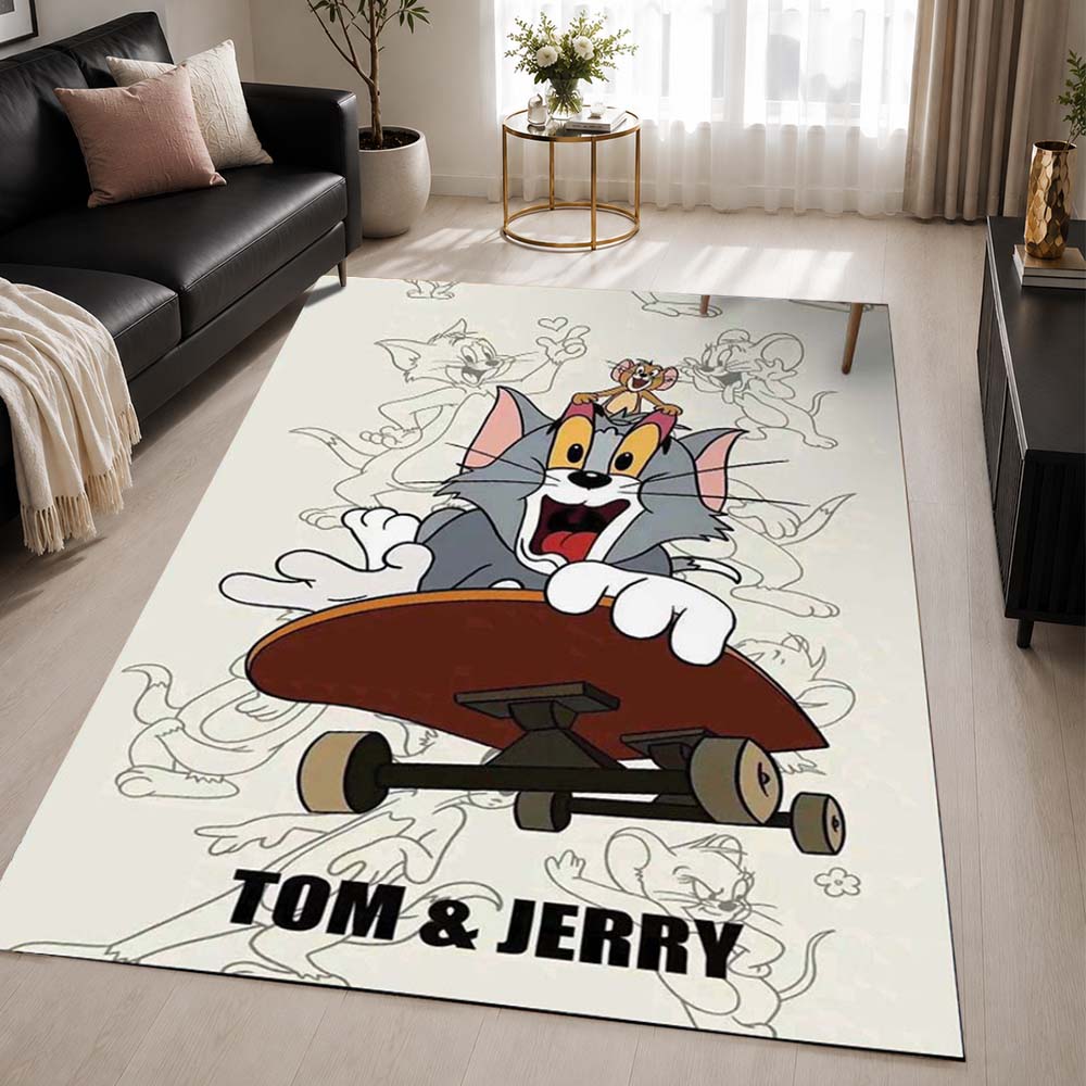 Tom And Jerry Cartoon Characters 12 Area Rug - Tom and Jerry Floor Mat