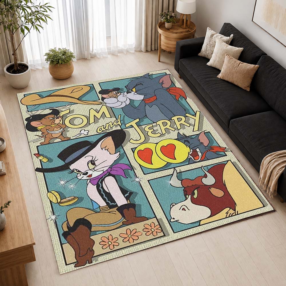 Tom And Jerry Cartoon Characters 15 Area Rug - Tom and Jerry Floor Mat 2
