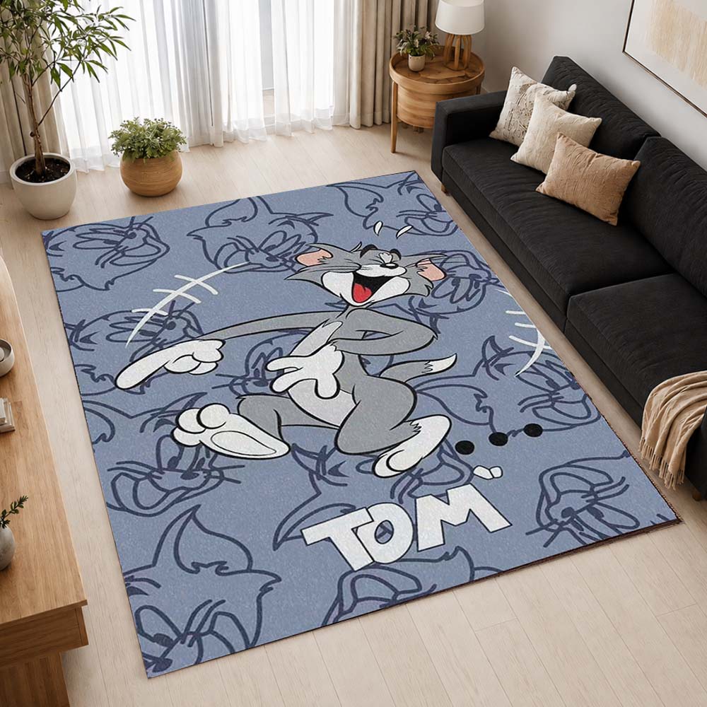 Tom And Jerry Cartoon Characters 17 Area Rug - Tom and Jerry Floor Mat 2