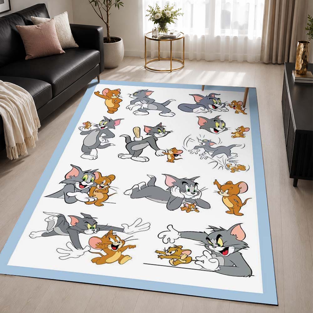 Tom And Jerry Cartoon Characters 19 Area Rug - Tom and Jerry Floor Mat